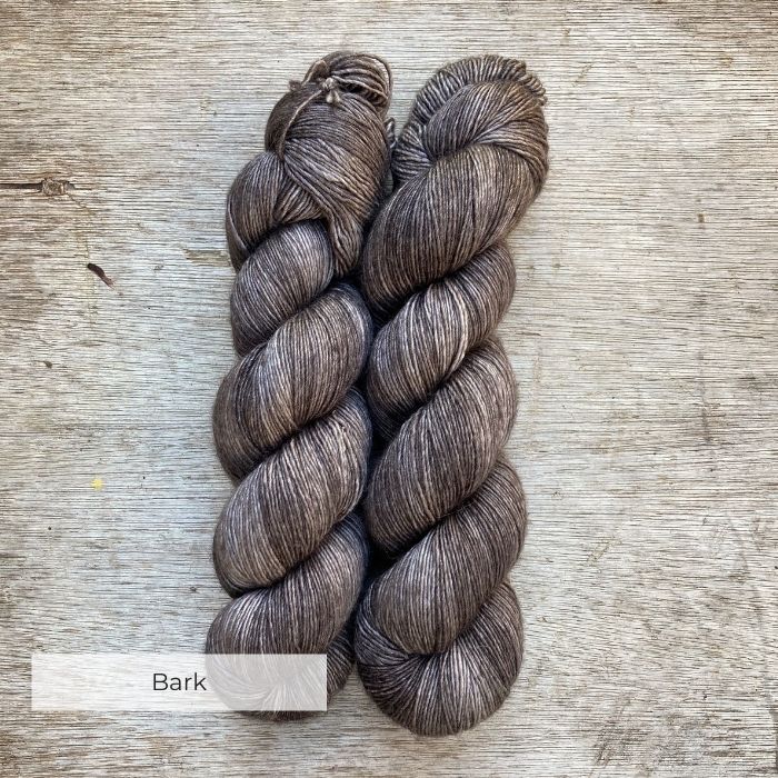 Two skeins of mink coloured yarn