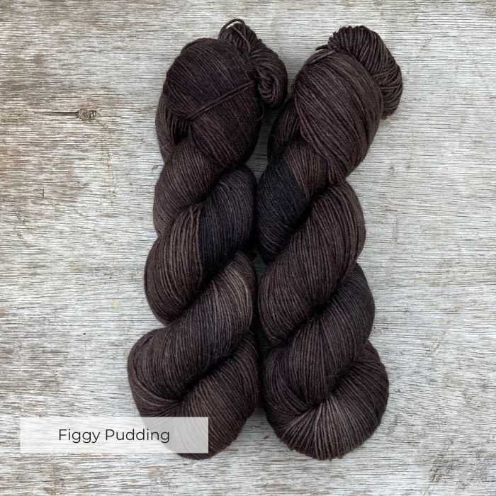 Dark brown skeins of yarn