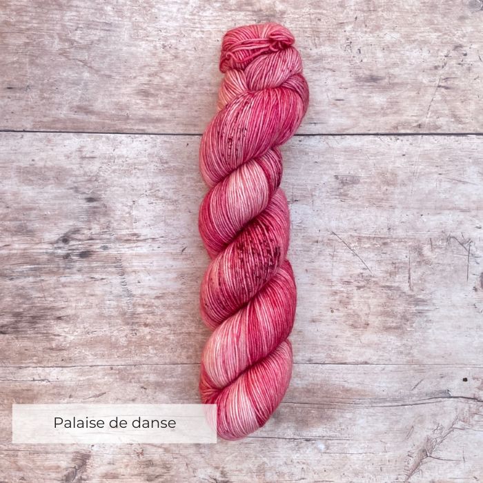 Variegated Mohair Sock yarn in mid to deep pink