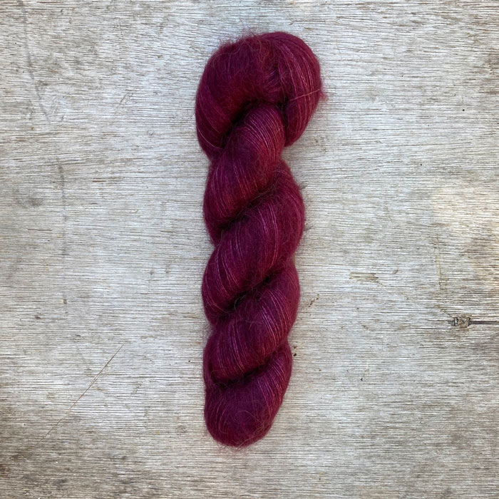 Deep burgundy red mohair and silk lace
