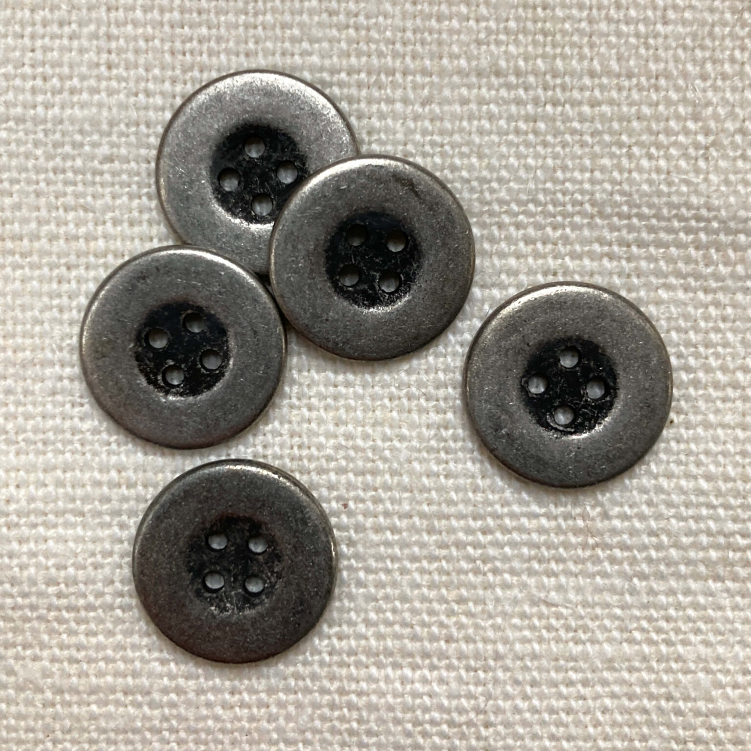 5 zinc colour metal buttons