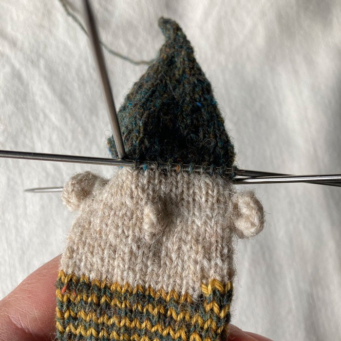 stitches picked up to knit hat brim