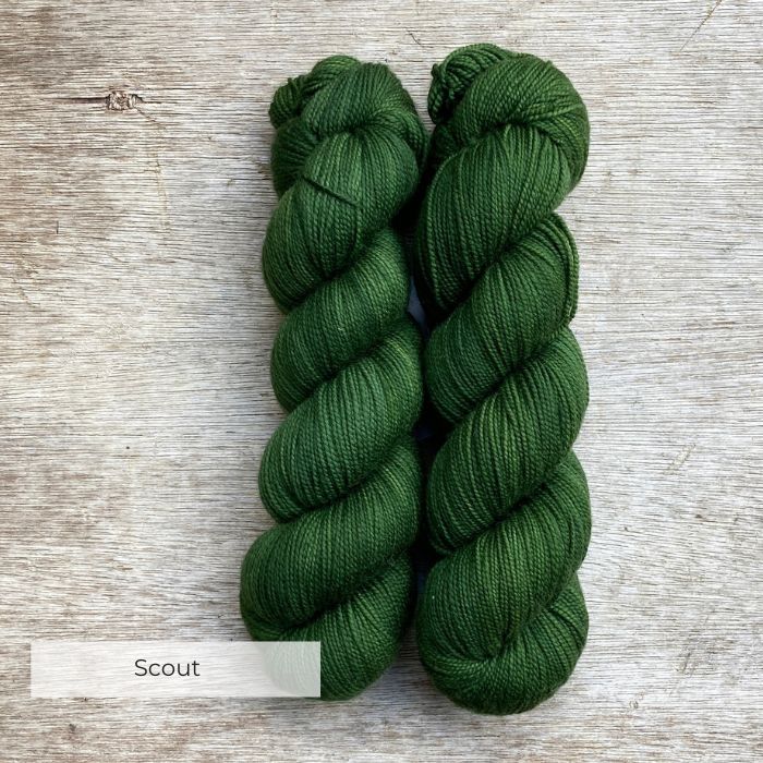 Two skeins of a jolly nice green wool