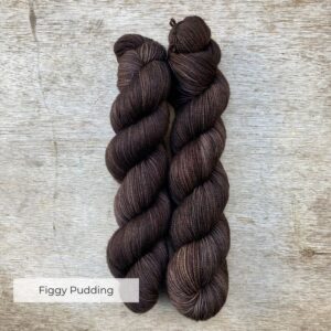 Dark brown skeins of yarn