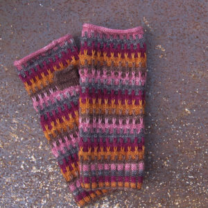 A pair of fingerless Lewes mittens