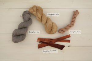Eucalyptus dyed yarn