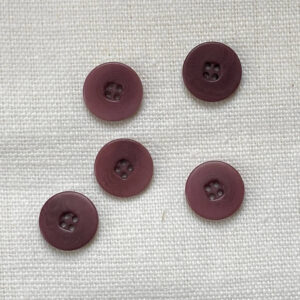 5 four hole amethyst corozo buttons with flat rim