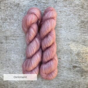 Soft pink mohair and silk lace