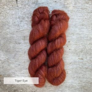 Soft amber orange mohair and silk lace