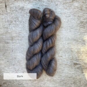 Two skeins of mink coloured mohair and silk lace