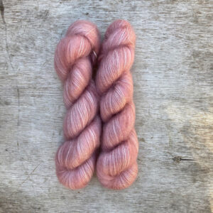 Soft pink mohair and silk lace