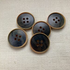 5 wood buttons streaky dark blue centre