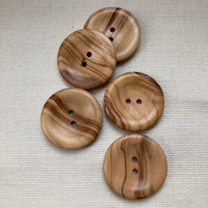 5 two hole rounded edge olive wood buttons