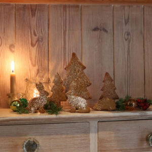 A woodland scene made out of biscuits