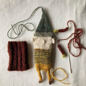 all the parts required to make a gnome laid out flat