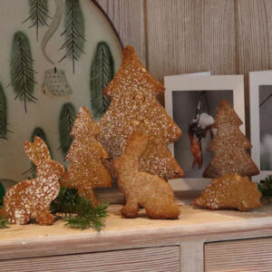 A woodland scene of biscuits