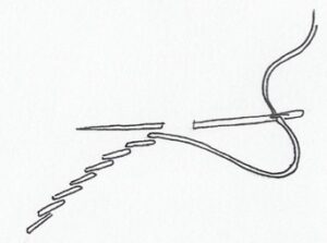 drawn illustration of stem stitch