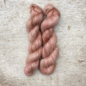 Two skeins of Mohair and silk lace in a old pink